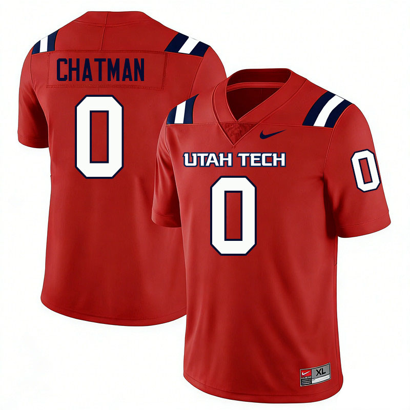Utah Tech Trailblazers #0 Asa Chatman College Football Jerseys,Uniforms Stitched-Red